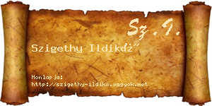 Szigethy Ildikó névjegykártya